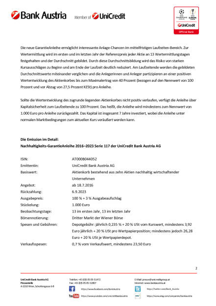 Bank Austria: Die Nachhaltigkeits-GarantieAnleihe, Seite 2/3, komplettes Dokument unter http://boerse-social.com/static/uploads/file_1432_bank_austria_die_nachhaltigkeits-garantieanleihe.pdf (18.07.2016) 