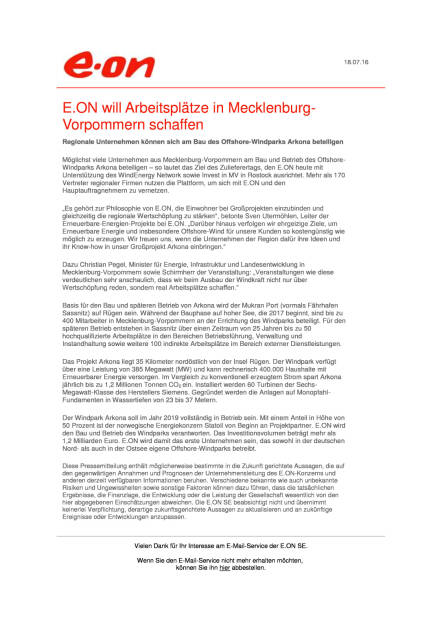 E.ON: Arbeitsplätze in Mecklenburg-Vorpommern , Seite 1/1, komplettes Dokument unter http://boerse-social.com/static/uploads/file_1433_eon_arbeitsplatze_in_mecklenburg-vorpommern.pdf (18.07.2016) 