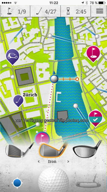 smart urban golf : Neue Mixed Reality App smart urban golf bringt Stadt-Golf aufs Handy : Fotocredit: smart (18.07.2016) 