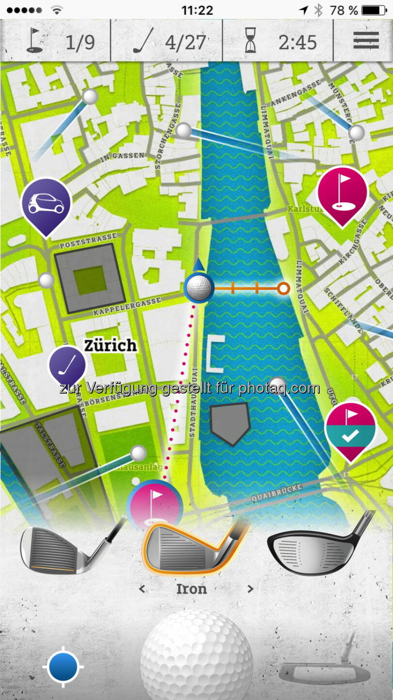 smart urban golf : Neue Mixed Reality App smart urban golf bringt Stadt-Golf aufs Handy : Fotocredit: smart