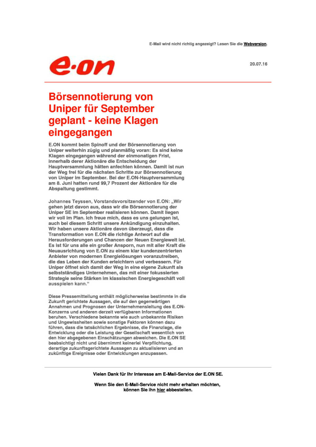 E.ON: B&ouml;rsennotierung von Uniper f&uuml;r September geplant , Seite 1/1, komplettes Dokument unter http://boerse-social.com/static/uploads/file_1452_eon_borsennotierung_von_uniper_fur_september_geplant.pdf