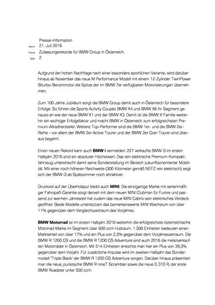 BMW Group Austria auf Rekordkurs, Seite 2/4, komplettes Dokument unter http://boerse-social.com/static/uploads/file_1457_bmw_group_austria_auf_rekordkurs.pdf (21.07.2016) 