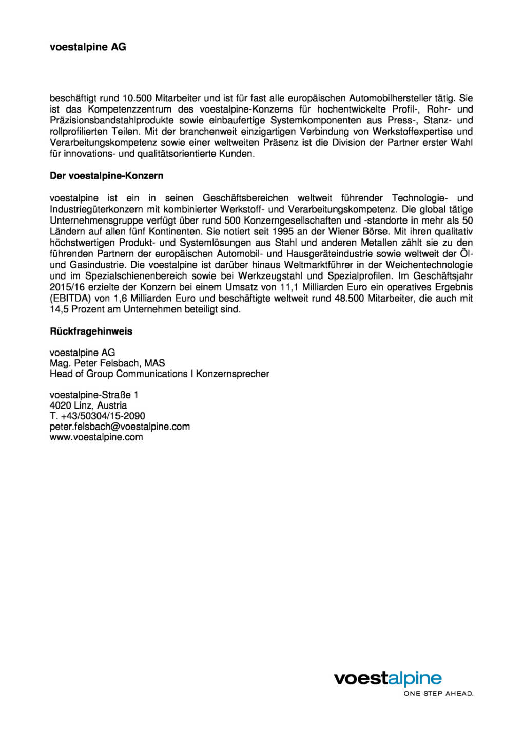voestalpine erweitert NAFTA-Präsenz im Bereich Automotive-Sicherheitskomponenten, Seite 2/2, komplettes Dokument unter http://boerse-social.com/static/uploads/file_1456_voestalpine_erweitert_nafta-prasenz_im_bereich_automotive-sicherheitskomponenten.pdf