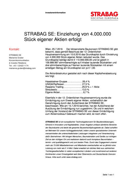 Strabag: Kapitalherabsetzung, Seite 1/1, komplettes Dokument unter http://boerse-social.com/static/uploads/file_1476_strabag_kapitalherabsetzung.pdf (25.07.2016) 