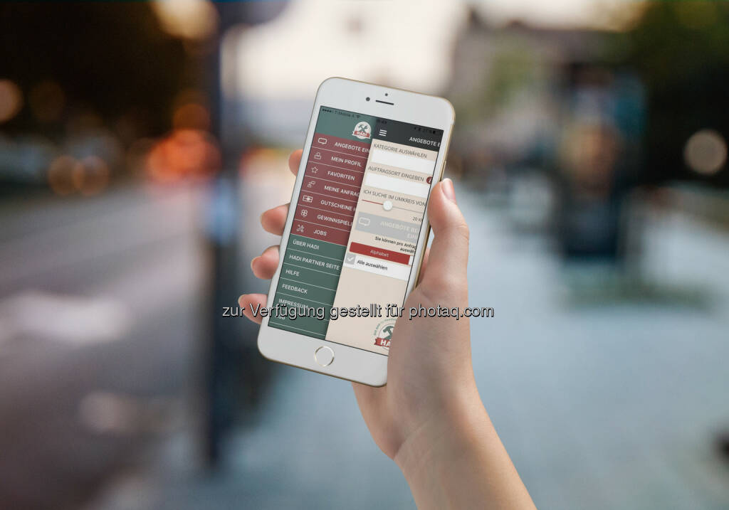 Hadi App : Per Smartphone Handwerker & Dienstleister finden - und als Unternehmer zu günstigen Konditionen einkaufen: Fotocredit: Hadi App GmbH/Envato Market / Punedesign (25.07.2016) 