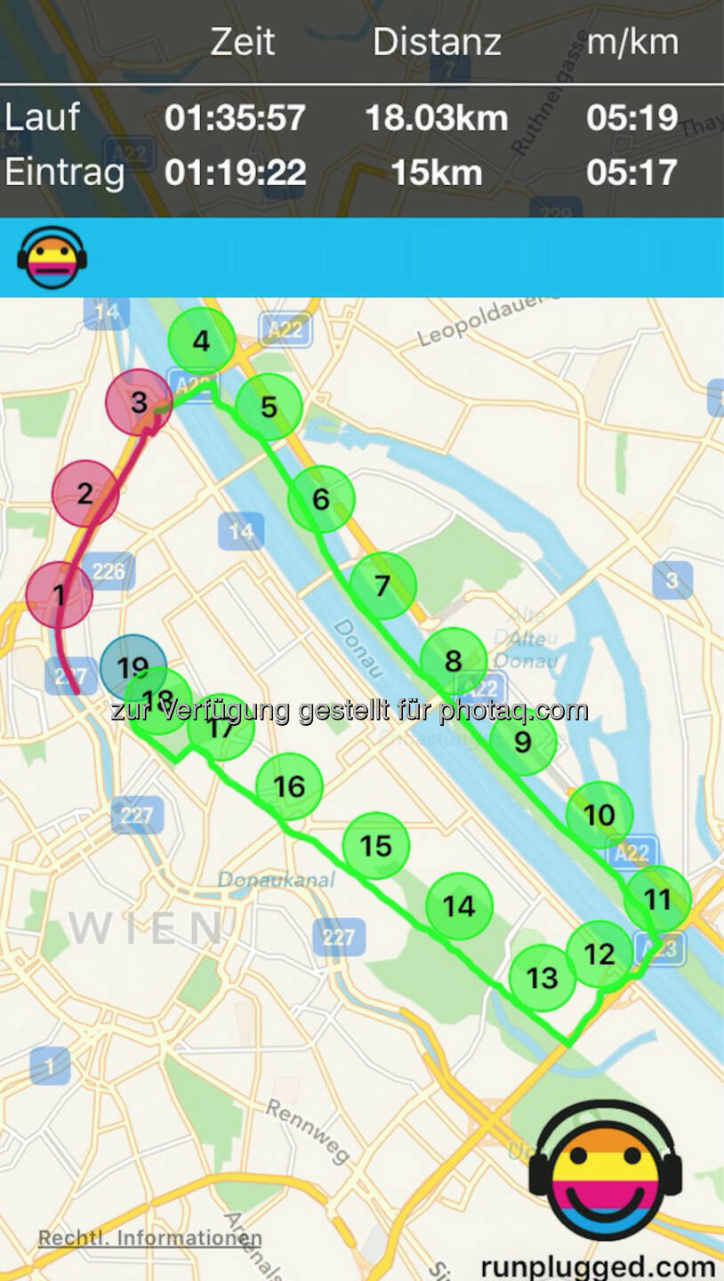 18km via http://www.runplugged.com/app