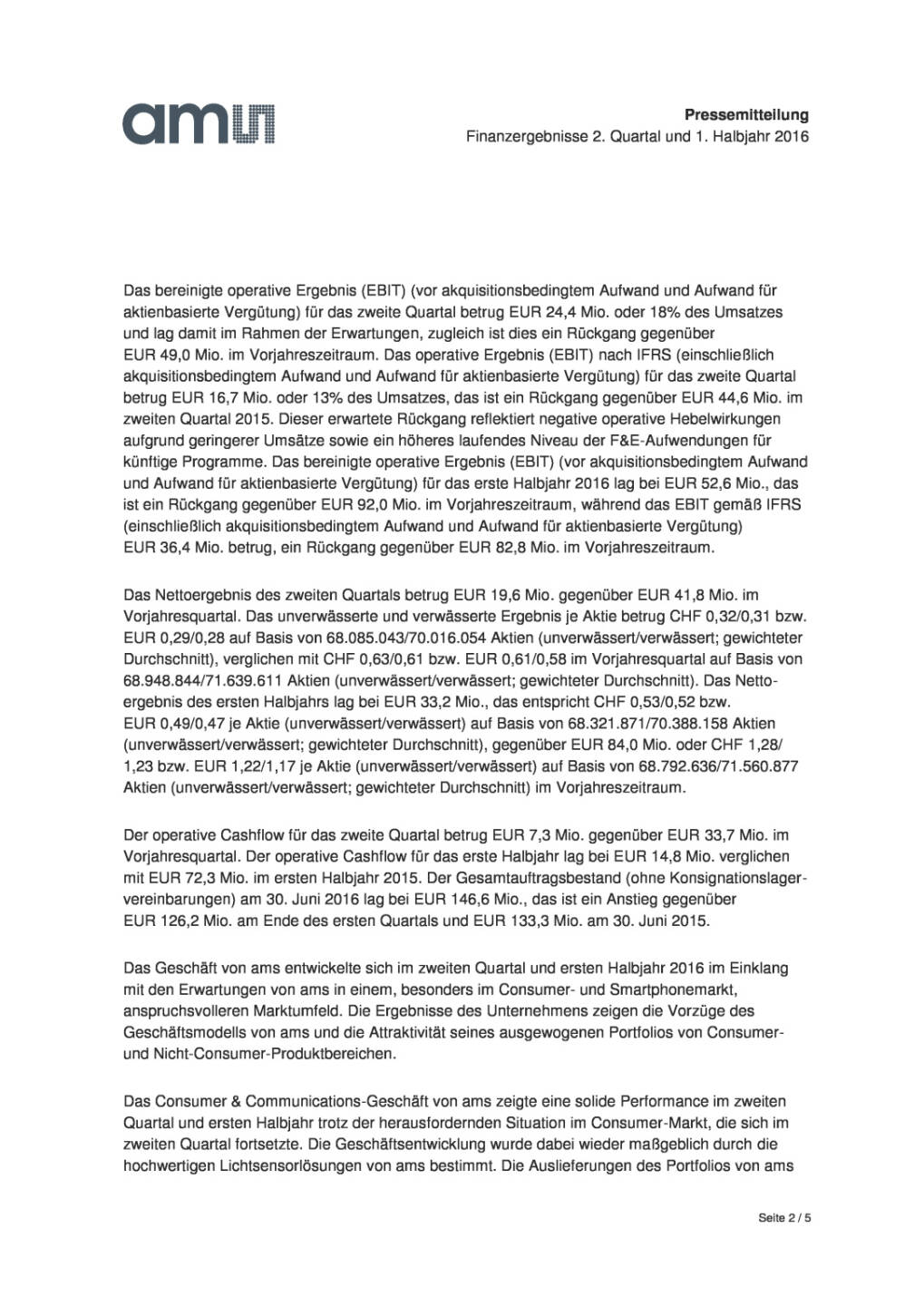 ams: 2. Quartal 2016, Seite 2/5, komplettes Dokument unter http://boerse-social.com/static/uploads/file_1481_ams_2_quartal_2016.pdf