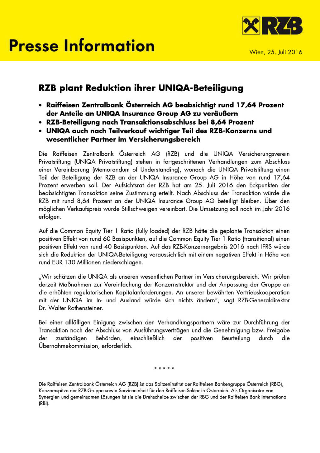 RZB: Reduktion Uniqa-Beteiligung, Seite 1/2, komplettes Dokument unter http://boerse-social.com/static/uploads/file_1482_rzb_reduktion_uniqa-beteiligung.pdf