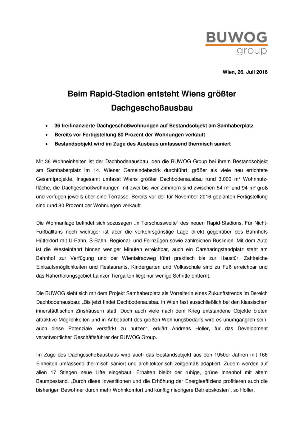 Buwog: Dachgeschoßausbau beim Rapid-Stadion, Seite 1/2, komplettes Dokument unter http://boerse-social.com/static/uploads/file_1486_buwog_dachgeschossausbau_beim_rapid-stadion.pdf