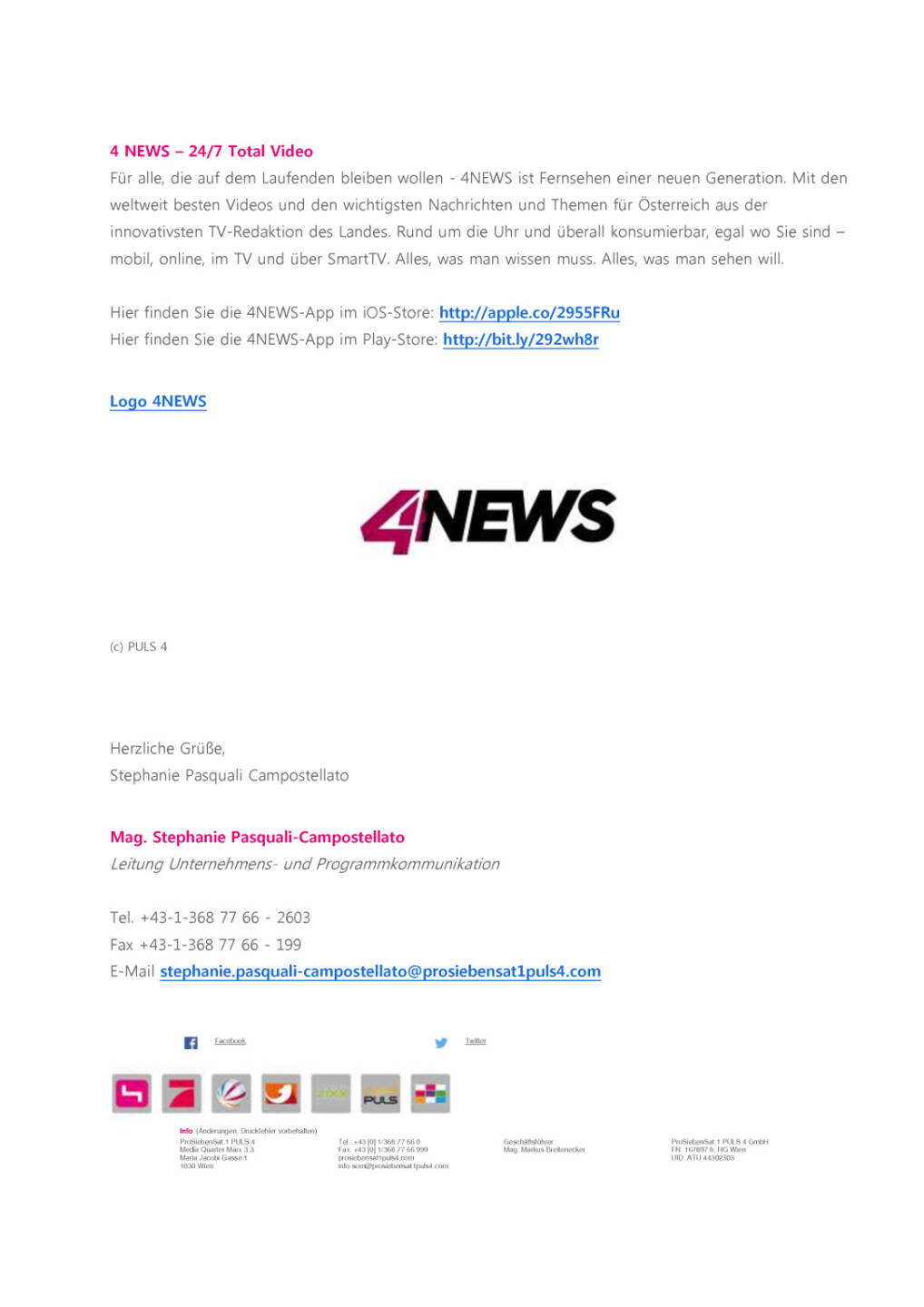 ProSiebenSat.1 Puls 4: Neuer Doku- und 4NEWS-Sender, Seite 2/2, komplettes Dokument unter http://boerse-social.com/static/uploads/file_1489_prosiebensat1_puls_4_neuer_doku-_und_4news-sender.pdf