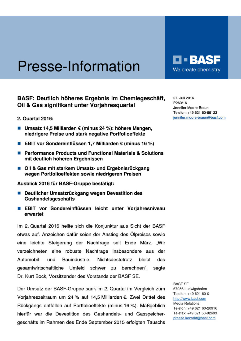 BASF: 2. Quartal 2016, Seite 1/6, komplettes Dokument unter http://boerse-social.com/static/uploads/file_1492_basf_2_quartal_2016.pdf