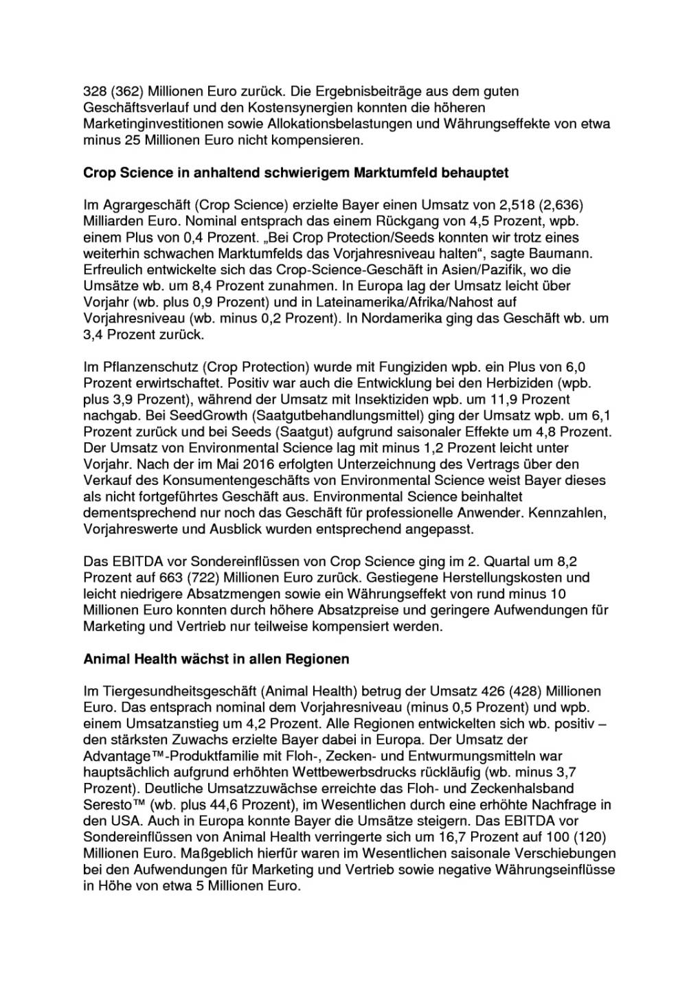 Bayer mit Umsatz- und Ergebnisplus, Seite 3/7, komplettes Dokument unter http://boerse-social.com/static/uploads/file_1498_bayer_mit_umsatz-_und_ergebnisplus.pdf