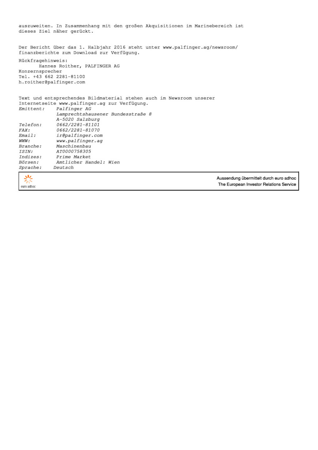 Palfinger verzeichnet im 1. Halbjahr 2016 weiteres Wachstum, Seite 2/2, komplettes Dokument unter http://boerse-social.com/static/uploads/file_1497_palfinger_verzeichnet_im_1_halbjahr_2016_weiteres_wachstum.pdf