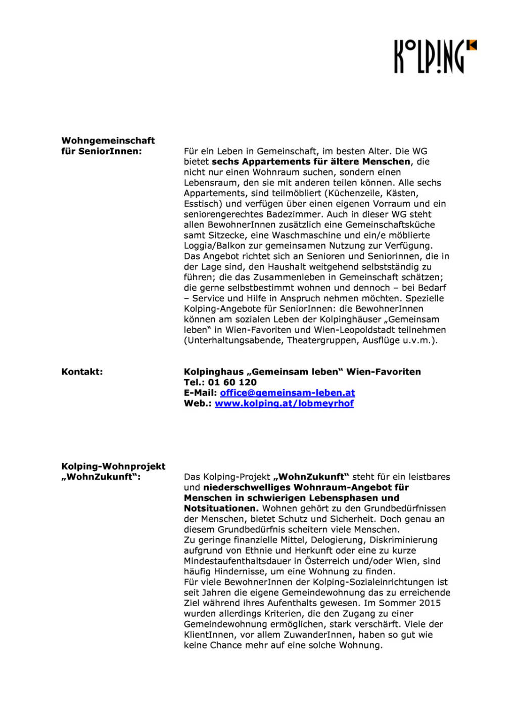 Kolping Österreich: Neues Wohnprojekt im Lobmeyrhof, Seite 3/4, komplettes Dokument unter http://boerse-social.com/static/uploads/file_1499_kolping_osterreich_neues_wohnprojekt_im_lobmeyrhof.pdf