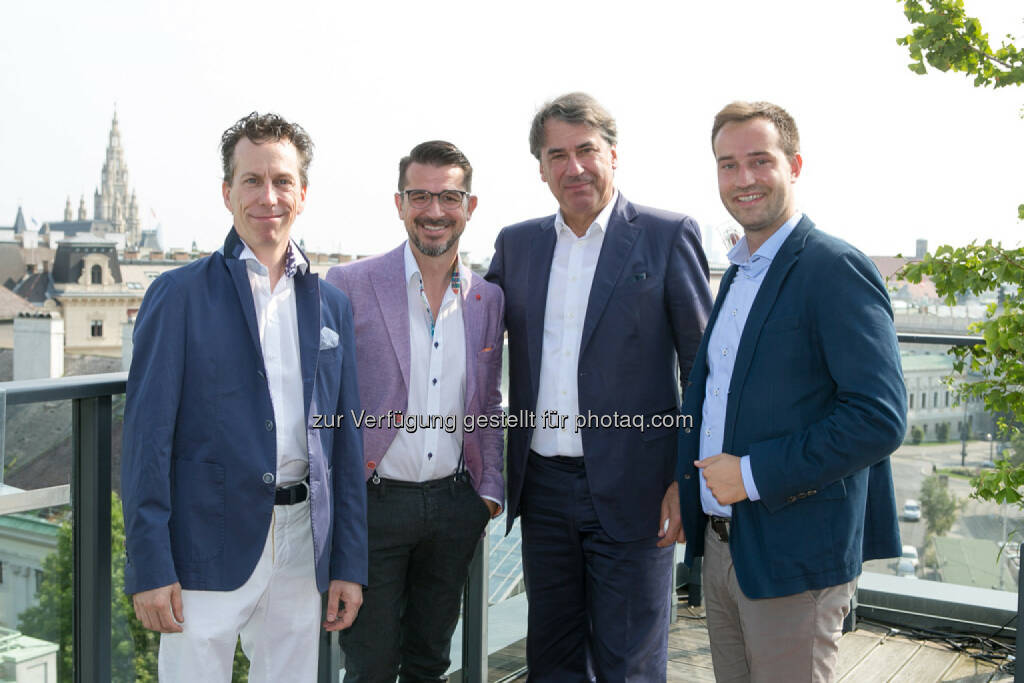 Philip Rusch, Founder & Lead Fotographer 361 Focus GmbH; Roman Sindelar, Managing Partner/COO PKP BBD Werbeagentur; Stefan Pierer, CEO KTM Industries; Stefan Schnöll, Generalsekretär Außenminister Sebastian Kurz, © Martina Draper (27.07.2016)