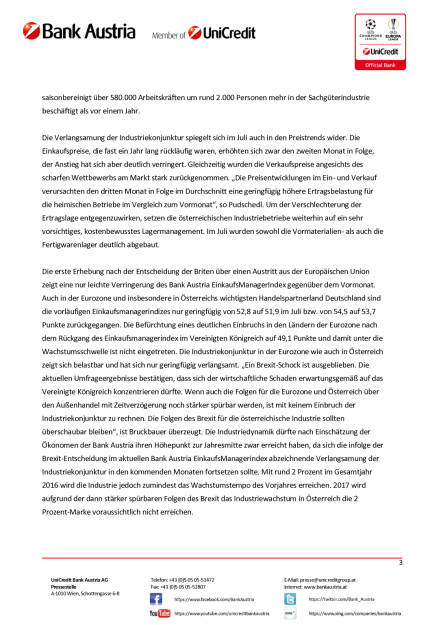 Bank Austria: Österreichs Industrie von Brexit-Entscheidung unbeeindruckt, Seite 3/4, komplettes Dokument unter http://boerse-social.com/static/uploads/file_1517_bank_austria_osterreichs_industrie_von_brexit-entscheidung_unbeeindruckt.pdf (28.07.2016) 