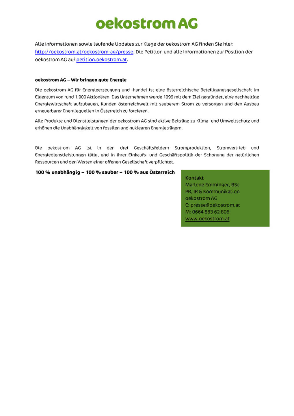 oekostrom AG hält an Klage gegen Hinkley Point C fest, Seite 2/2, komplettes Dokument unter http://boerse-social.com/static/uploads/file_1526_oekostrom_ag_halt_an_klage_gegen_hinkley_point_c_fest.pdf
