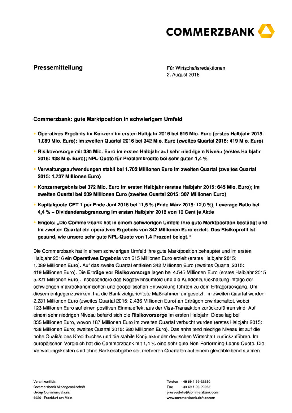 Commerzbank: gute Marktposition in schwierigem Umfeld, Seite 1/8, komplettes Dokument unter http://boerse-social.com/static/uploads/file_1539_commerzbank_gute_marktposition_in_schwierigem_umfeld.pdf