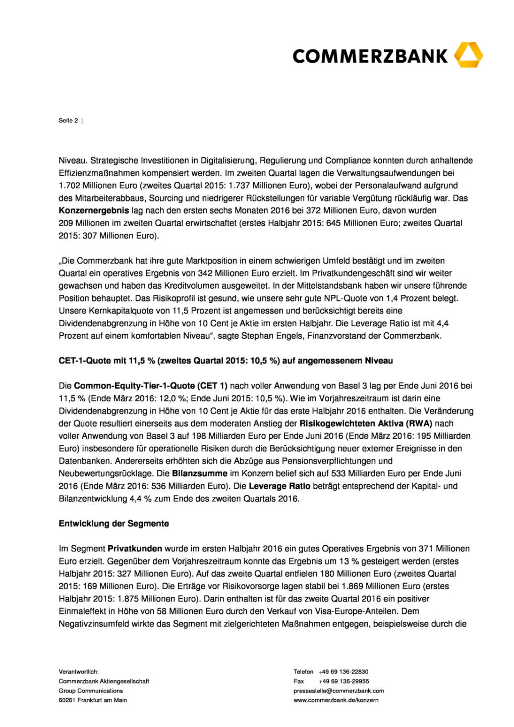 Commerzbank: gute Marktposition in schwierigem Umfeld, Seite 2/8, komplettes Dokument unter http://boerse-social.com/static/uploads/file_1539_commerzbank_gute_marktposition_in_schwierigem_umfeld.pdf