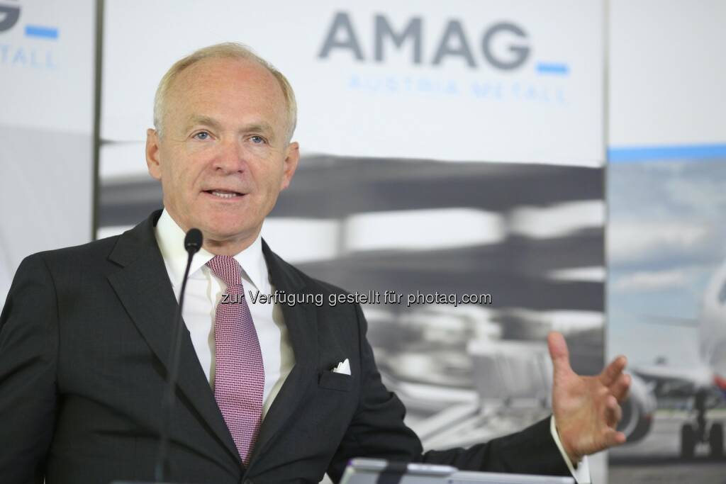 Helmut Wieser, Vorstandsvorsitzender der AMAG Austria Metall AG : AMAG Austria Metall AG im 1. Halbjahr 2016 : Rekordabsatz und deutliche Ergebnissteigerung : Fotocredit: AMAG Austria Metall AG/APA-Fotoservice/Schedl, © Aussender (02.08.2016) 