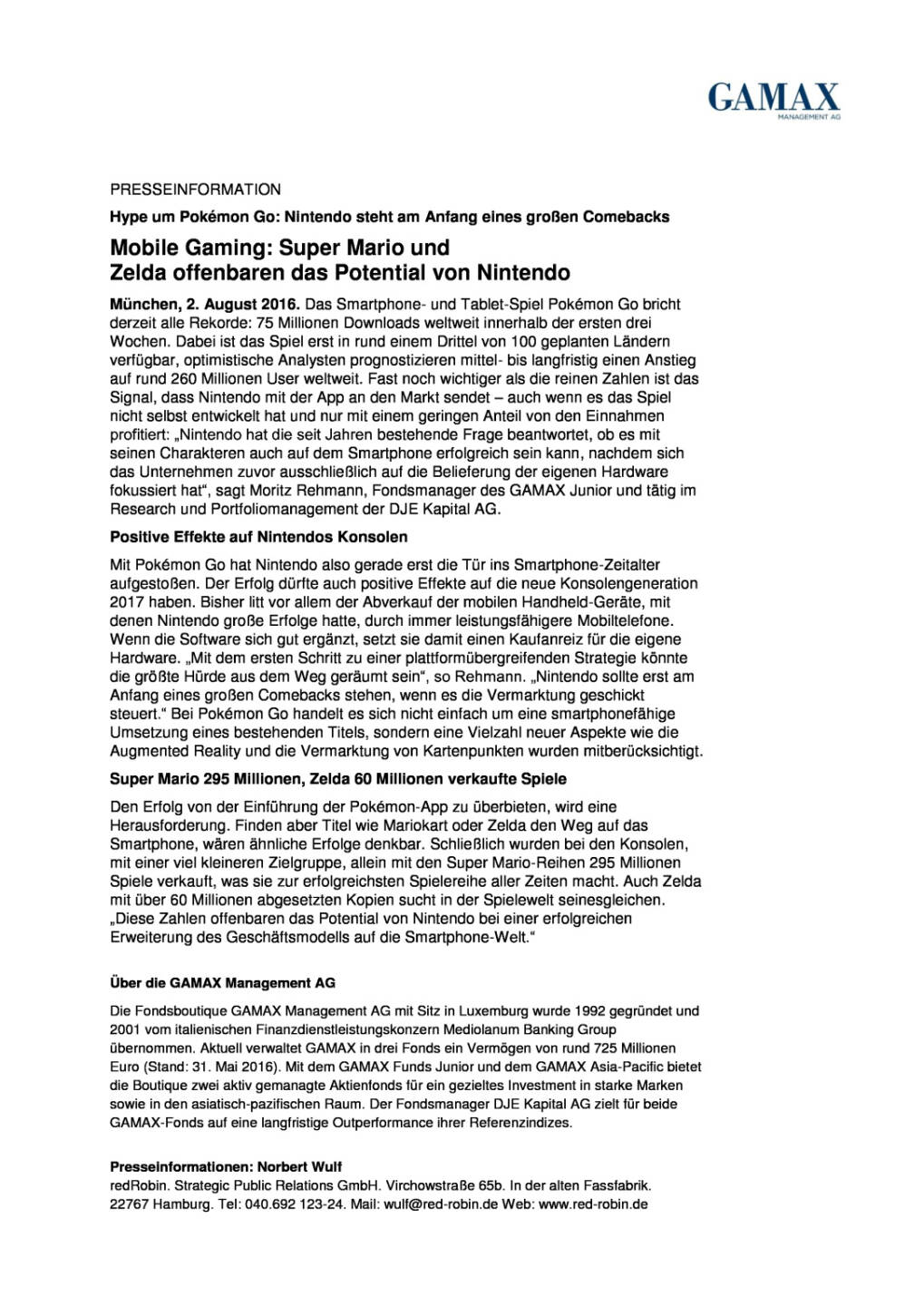 Gamax: Nintendo steht am Anfang eines großen Comebacks, Seite 1/1, komplettes Dokument unter http://boerse-social.com/static/uploads/file_1549_gamax_nintendo_steht_am_anfang_eines_grossen_comebacks.pdf