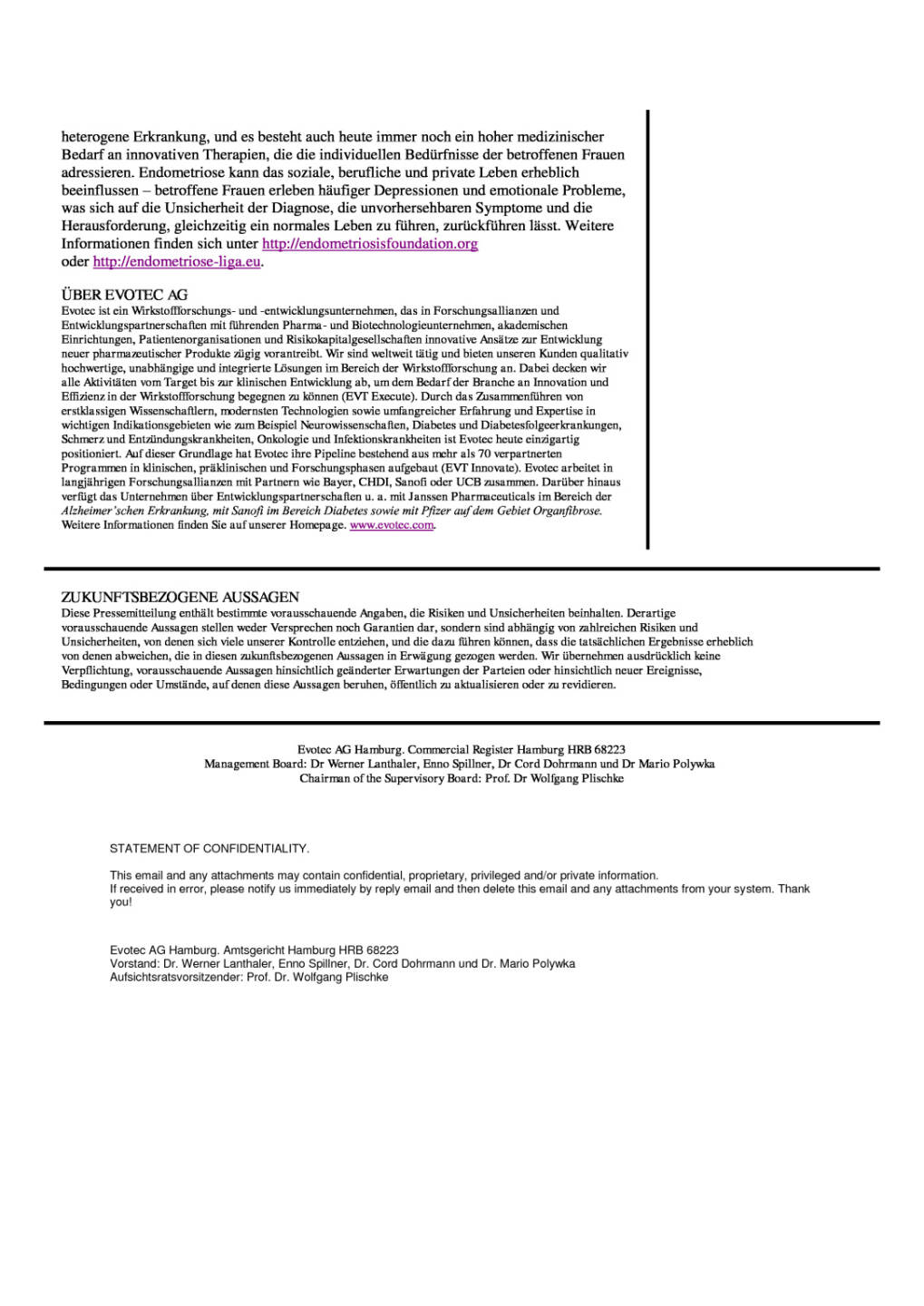 Evotec: Meilenstein in Multi-Target Allianz mit Bayer in Endometriose, Seite 2/2, komplettes Dokument unter http://boerse-social.com/static/uploads/file_1566_evotec_meilenstein_in_multi-target_allianz_mit_bayer_in_endometriose.pdf
