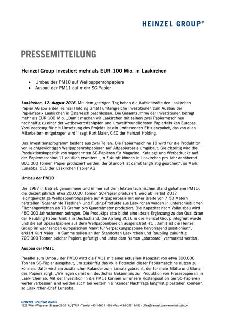 Heinzel Group: Investitionen in Laakirchen, Seite 1/2, komplettes Dokument unter http://boerse-social.com/static/uploads/file_1614_heinzel_group_investitionen_in_laakirchen.pdf (12.08.2016) 