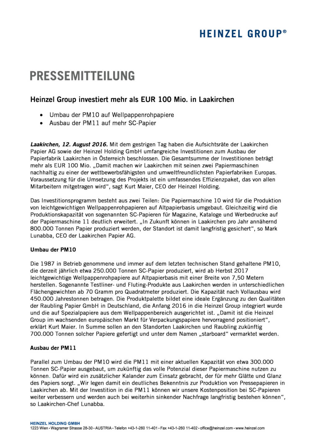 Heinzel Group: Investitionen in Laakirchen, Seite 1/2, komplettes Dokument unter http://boerse-social.com/static/uploads/file_1614_heinzel_group_investitionen_in_laakirchen.pdf