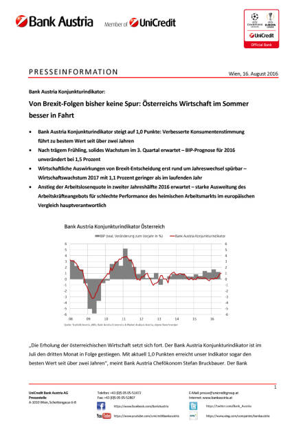 Bank Austria: Keine Spur von  Brexit-Folgen in Österreichs Wirtschaft, Seite 1/5, komplettes Dokument unter http://boerse-social.com/static/uploads/file_1619_bank_austria_keine_spur_von_brexit-folgen_in_osterreichs_wirtschaft.pdf (16.08.2016) 