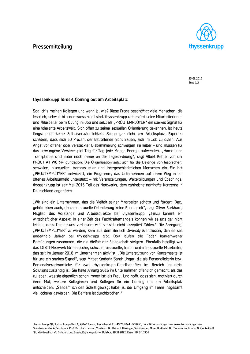 thyssenkrupp fördert Coming out am Arbeitsplatz, Seite 1/2, komplettes Dokument unter http://boerse-social.com/static/uploads/file_1654_thyssenkrupp_fördert_coming_out_am_arbeitsplatz.pdf