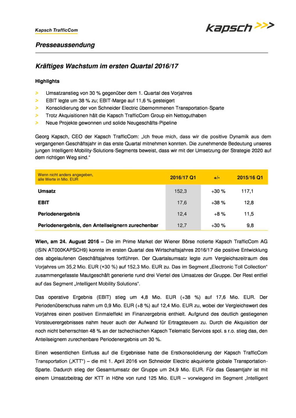 Kapsch TrafficCom: Presseaussendung 1. Quartal 2016/17 , Seite 1/2, komplettes Dokument unter http://boerse-social.com/static/uploads/file_1663_kapsch_trafficcom_presseaussendung_1_quartal_201617.pdf