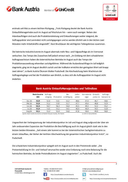 Bank Austria: Erster, leichter Gegenwind für Österreichs Industrie durch Brexit-Effekt, Seite 2/3, komplettes Dokument unter http://boerse-social.com/static/uploads/file_1686_bank_austria_erster_leichter_gegenwind_fur_osterreichs_industrie_durch_brexit-effekt.pdf (30.08.2016) 