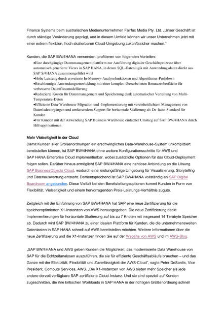 SAP modernisiert Data Warehousing, Seite 2/4, komplettes Dokument unter http://boerse-social.com/static/uploads/file_1697_sap_modernisiert_data_warehousing.pdf (31.08.2016) 