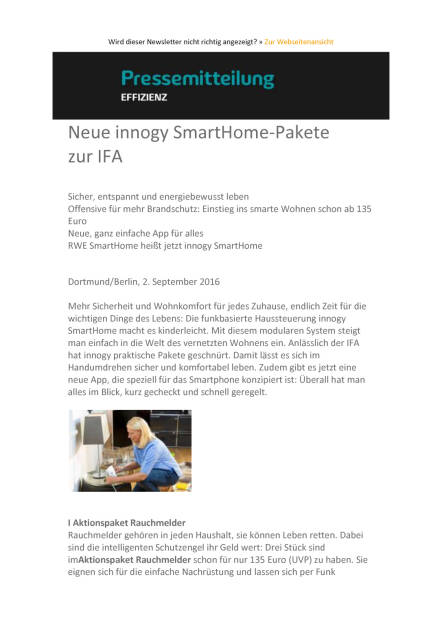 innogy: Neue SmartHome-Pakete zur IFA, Seite 1/4, komplettes Dokument unter http://boerse-social.com/static/uploads/file_1713_innogy_neue_smarthome-pakete_zur_ifa.pdf (02.09.2016) 