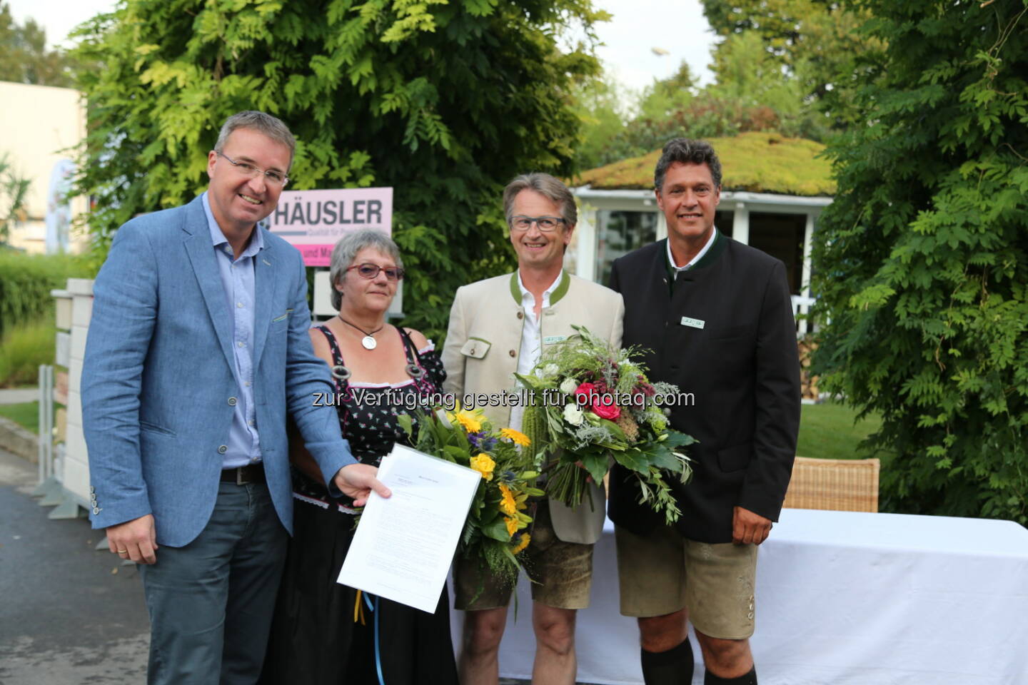 Wolfgang Strasser (GF Messe Tulln), Brigitte Dunkl (Vizepräsidentin Galabauverband), Herbert Eichhorn (Präsident Galabauverband), Michael Aigner (Generalsekretär Galabauverband) Messe Tulln und der Galabauverband schließen eine weitere 10-jährige Kooperation : Fotocredit: Messe Tulln