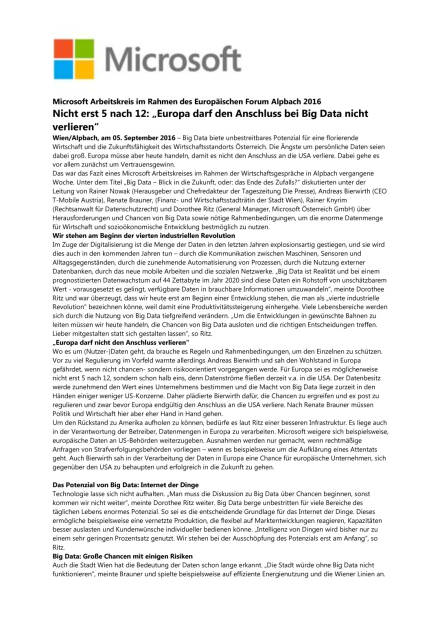 Microsoft Arbeitskreis Forum Alpbach, Seite 1/3, komplettes Dokument unter http://boerse-social.com/static/uploads/file_1724_microsoft_arbeitskreis_forum_alpbach.pdf (05.09.2016) 