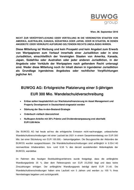 Buwog: Wandelschuldverschreibung, Seite 1/5, komplettes Dokument unter http://boerse-social.com/static/uploads/file_1739_buwog_wandelschuldverschreibung.pdf (06.09.2016) 