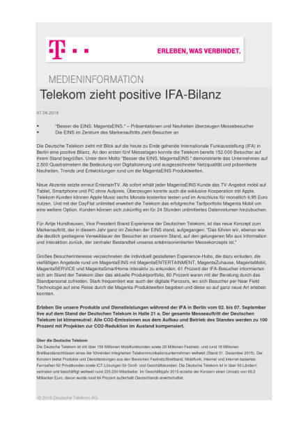 Telekom zieht positive IFA-Bilanz, Seite 1/1, komplettes Dokument unter http://boerse-social.com/static/uploads/file_1742_telekom_zieht_positive_ifa-bilanz.pdf (07.09.2016) 