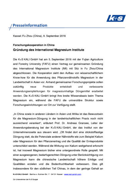 K+S AG: Forschungskooperation in China, Seite 1/2, komplettes Dokument unter http://boerse-social.com/static/uploads/file_1755_ks_ag_forschungskooperation_in_china.pdf (09.09.2016) 