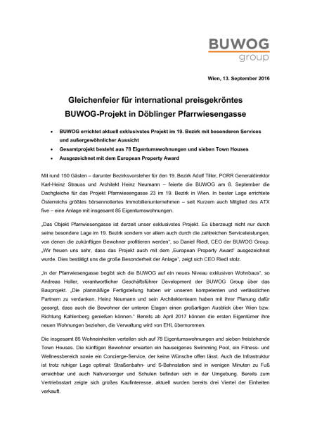 Buwog Gleichenfeier Wien Döbling, Seite 1/2, komplettes Dokument unter http://boerse-social.com/static/uploads/file_1767_buwog_gleichenfeier_wien_dobling.pdf (13.09.2016) 