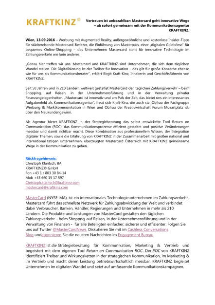 Mastercard ab sofort gemeinsam mit Kraftkinz, Seite 1/1, komplettes Dokument unter http://boerse-social.com/static/uploads/file_1782_mastercard_ab_sofort_gemeinsam_mit_kraftkinz.pdf (16.09.2016) 