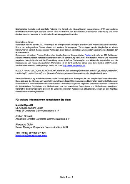 MorphoSys: Lanthio Pharma erweitert Management Team, Seite 2/2, komplettes Dokument unter http://boerse-social.com/static/uploads/file_1789_morphosys_lanthio_pharma_erweitert_management_team.pdf (19.09.2016) 