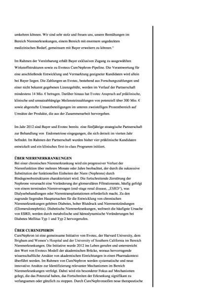 Evotec und Bayer: Entwicklung neuer Therapien im Kampf gegen Nieren-Erkrankungen, Seite 2/3, komplettes Dokument unter http://boerse-social.com/static/uploads/file_1806_evotec_und_bayer_entwicklung_neuer_therapien_im_kampf_gegen_nieren-erkrankungen.pdf (21.09.2016) 