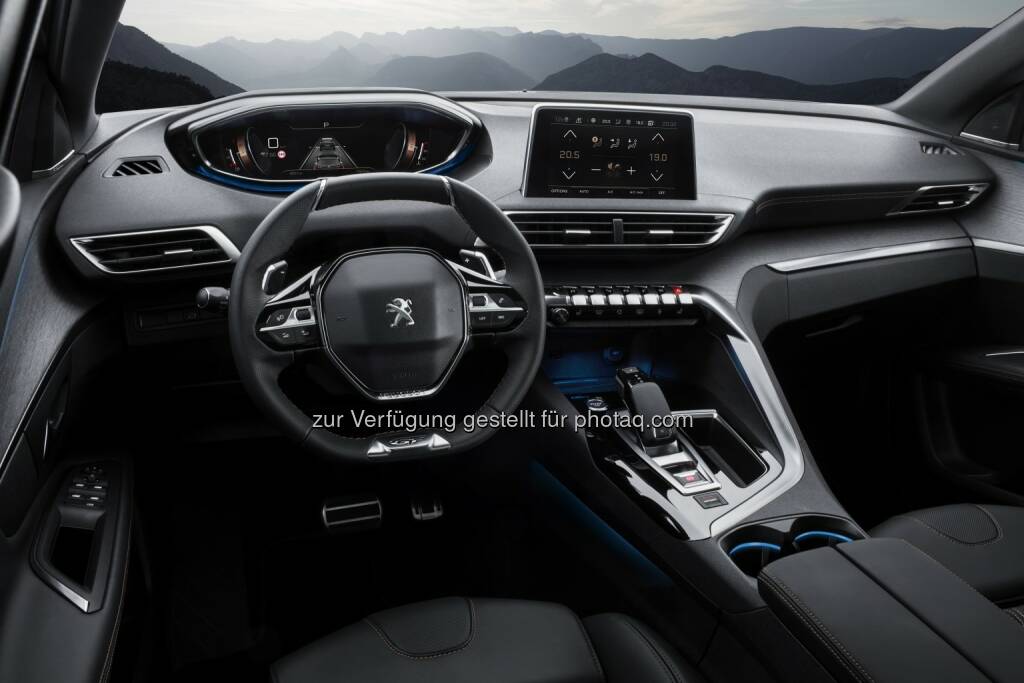 i-cockpit im neuen Peugeot 3008 SUV : Peugeot zeigt auf der „Vienna Design Week“ anspruchsvolles Design aus dem Peugeot Design Lab : Fotocredit: Automobiles Peugeot, © Aussendung (23.09.2016)