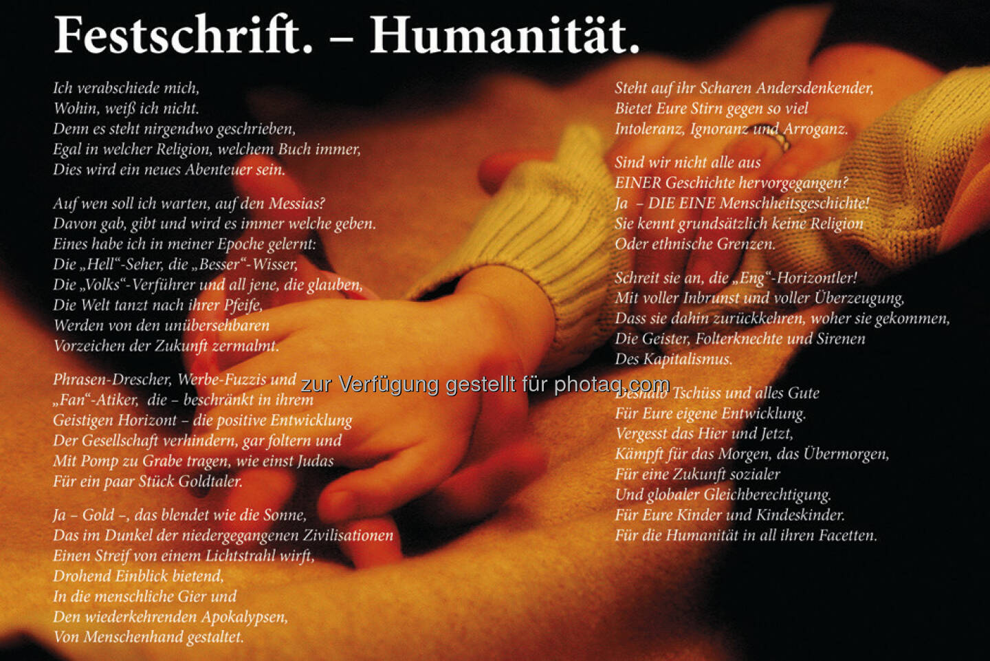 Festschrift. - Humanität, by Detlef Löffler, http://loefflerpix.com/