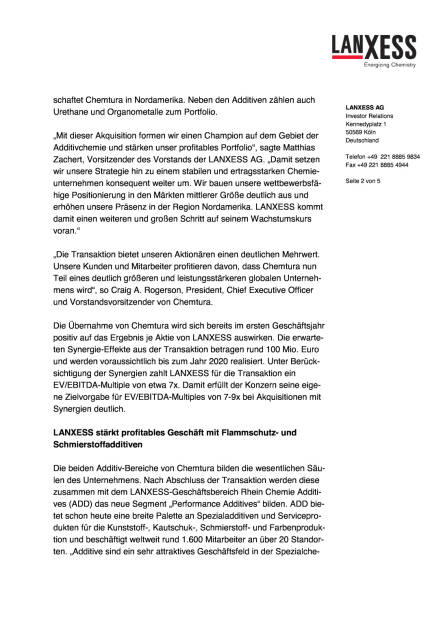 Lanxess plant Übernahme von Chemtura, Seite 2/5, komplettes Dokument unter http://boerse-social.com/static/uploads/file_1828_lanxess_plant_übernahme_von_chemtura.pdf (26.09.2016) 