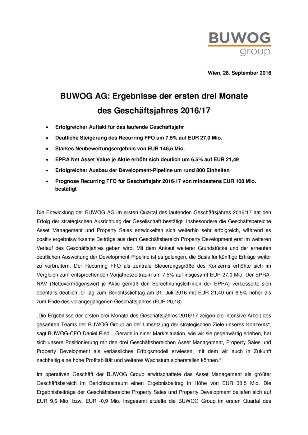 Buwog - Ergebnisse der ersten drei Monate des Geschäftsjahres 2016/17, Seite 1/4, komplettes Dokument unter http://boerse-social.com/static/uploads/file_1839_buwog_-_ergebnisse_der_ersten_drei_monate_des_geschaftsjahres_201617.pdf