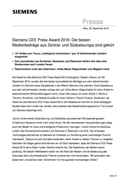 Siemens CEE Press Award 2016, Seite 1/2, komplettes Dokument unter http://boerse-social.com/static/uploads/file_1863_siemens_cee_press_award_2016.pdf (30.09.2016) 