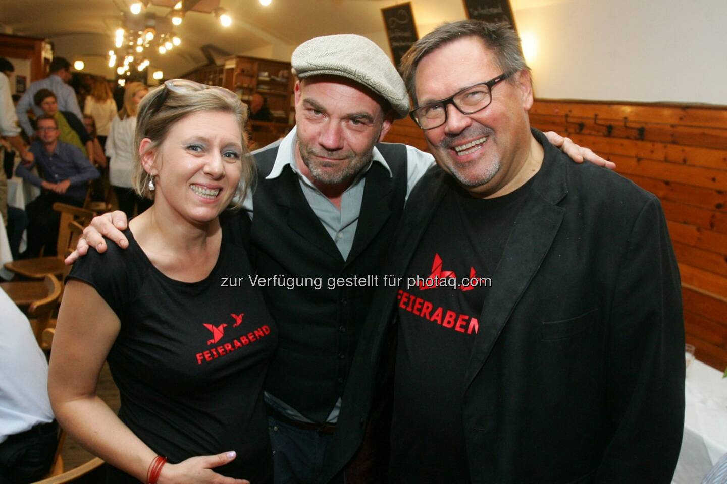 Michaela Eichinger, Herr Tischbein (Marcus Zbonek, Schauspieler, Texter und Musiker), Harald Sattler : Wiener Dialog Marketing-Agentur Sattler & Eichinger feierte ihr 11-jähriges Bestehen : Fotocredit: Sattler & Eichinger GmbH/APA-Fotoservice/Hautzinger