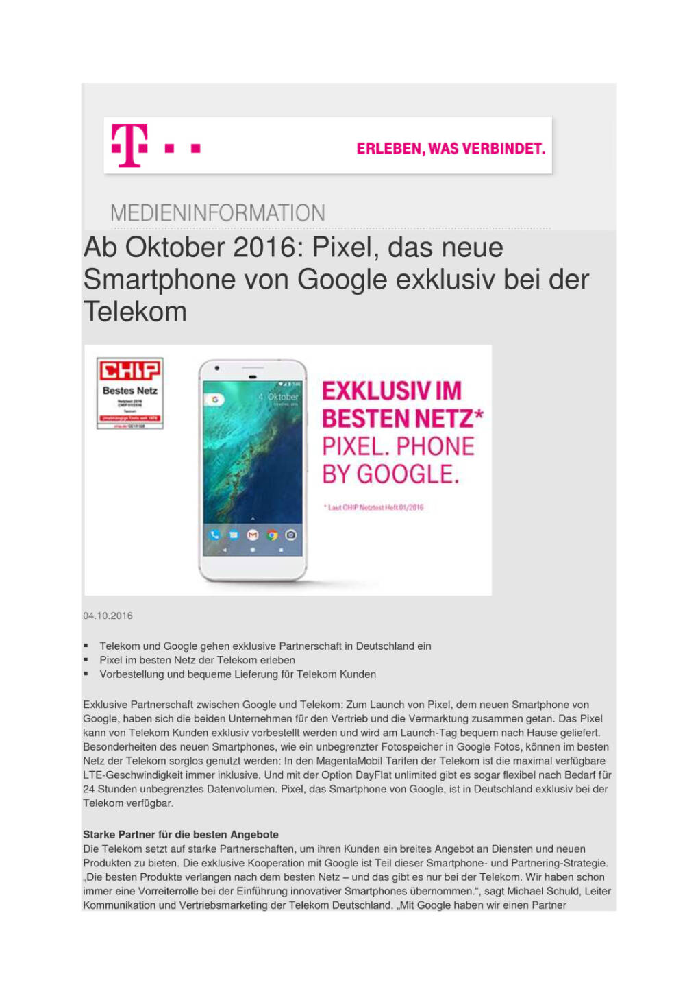 Deutsche Telekom: Pixel, das neue Smartphone von Google, Seite 1/3, komplettes Dokument unter http://boerse-social.com/static/uploads/file_1872_deutsche_telekom_pixel_das_neue_smartphone_von_google.pdf